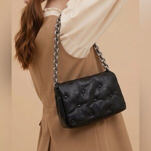 Black Quilted Chain Shoulder Bag